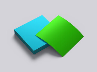 Editable 8x8 in square flyer mockup to present your design. 3d render