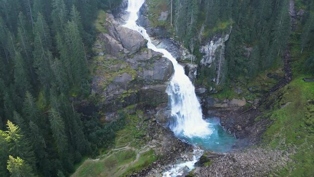 Drone Footage of the Krimmler Wasserf&auml;lle in Salzburg, Austria