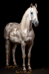 Elegant horse portrait. Horse on dark background.