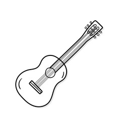 Guitar vector icon in doodle style. Symbol in simple design. Cartoon object hand drawn isolated on white background.