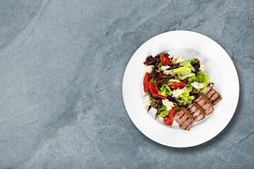 Sliced beef meat. Healthy dinner