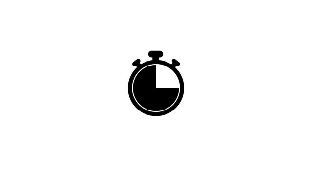 Time run stopwatch icon animation, simple design stop watch icon. k1_1736