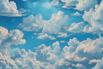 Naklejka premium Cyan Clouds Background, Clouds Background, Generative Ai