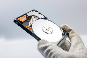 The inside of an HDD held in hand