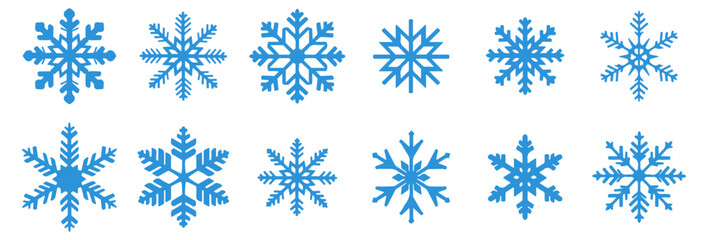 Christmas Silhouette Icon and Snow Illustration Symbol Graphic: A Snowflake Vector and Winter Snowflakes Icons - isolated on transparent background, png