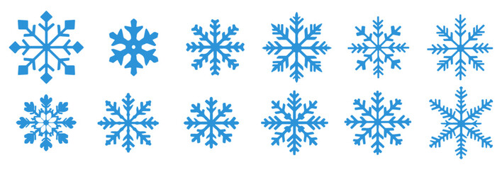 Snowflake Vector: A Christmas Silhouette Icon and Snow Illustration Symbol Graphic, Winter Snowflakes Icons - isolated on transparent background, png