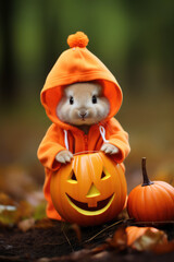 Halloween pumpkin animal