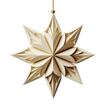 Estrella de Navidad tipo papel blanco como decoraci&oacute;n para &aacute;rbol navide&ntilde;o