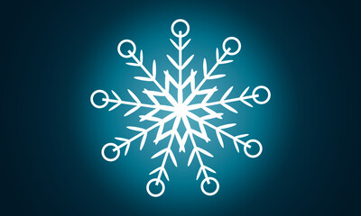 white snowflake on a blue background close up