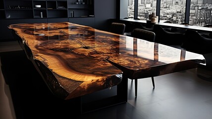 large modern, cool epoxy resin table
