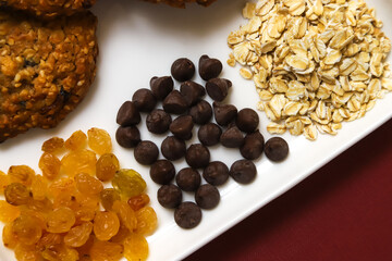 Tiny chocolates in a white plate. Close-up	