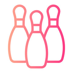 bowling pins gradient icon