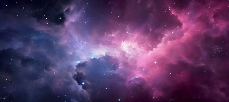 Galaxy texture with stars and beautiful nebula in the background, pink and gray. © MstHafija