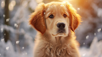 Close-up of a Golden Retriever puppy