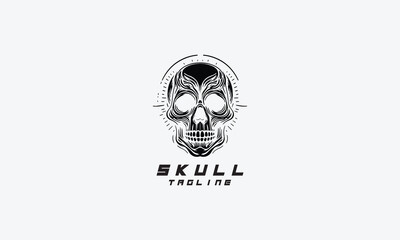 Skull vector logo t shirt illustration design