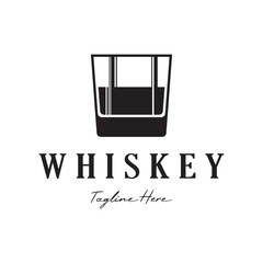 Vintage premium whiskey logo label with glass or beer. for drinks, bars, clubs, cafes, companies.
