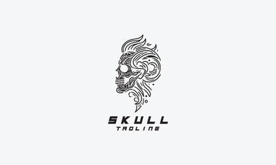 Skull vector logo t shirt illustration design