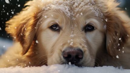 Close-up of a Golden Retriever puppy's