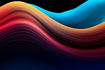 Abstract wavy lines in a gradient background. Generative AI