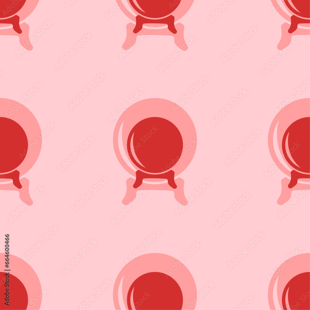 Poster seamless pattern of large isolated red spirit ball symbols. the elements are evenly spaced. vector i