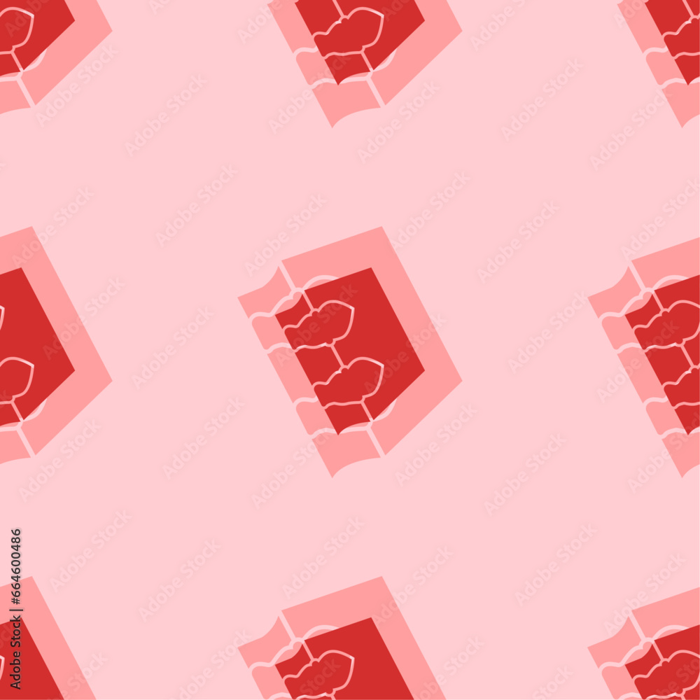 Poster seamless pattern of large isolated red magic book symbols. the elements are evenly spaced. vector il