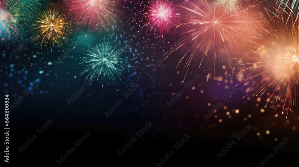 Poster abstract firework background with free space for text