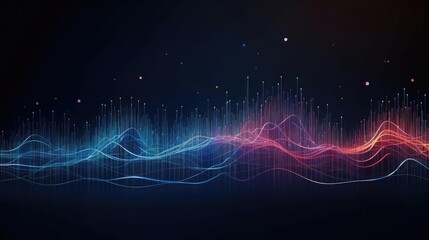 Obraz premium Abstract dot point connect with gradient line and aesthetic Intricate wave line design business big data connection technology concept 