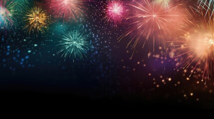Abstract firework background with free space for text 