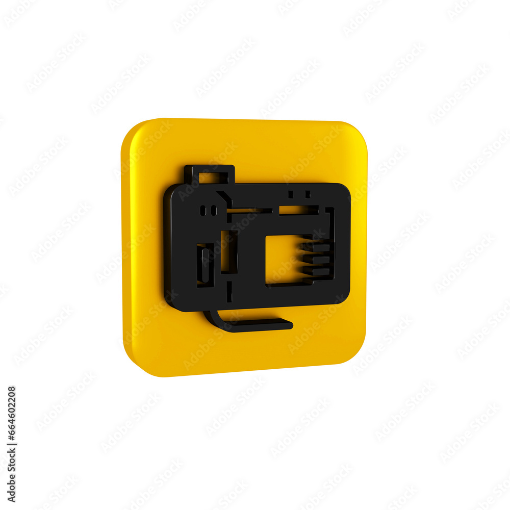 Aufkleber black electronic computer components motherboard digital chip integrated science icon isolated on tr