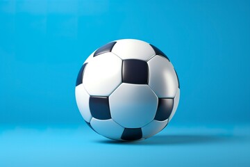 Fototapeta na wymiar soccer ball on light blue background.