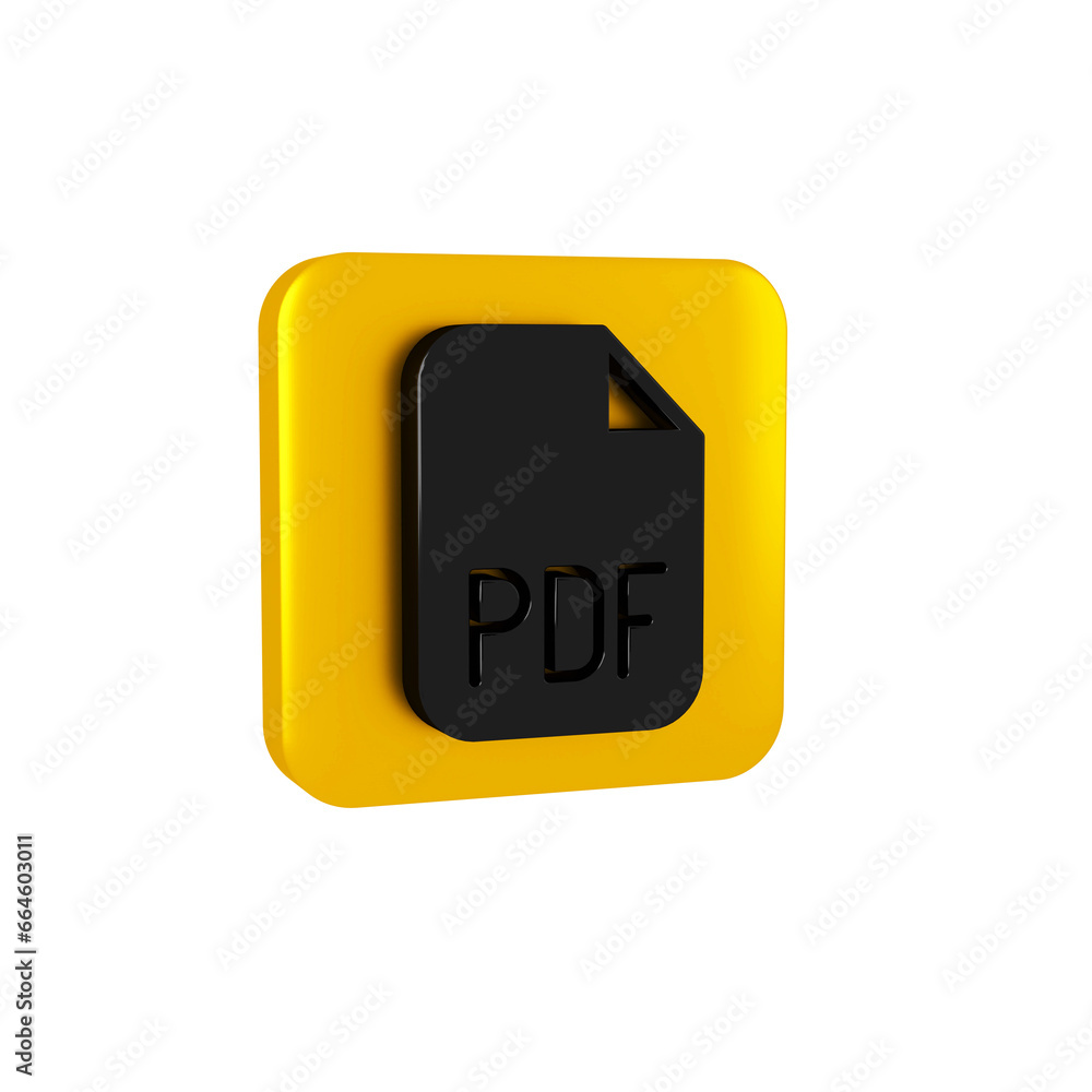 Poster black pdf file document. download pdf button icon isolated on transparent background. pdf file symbo