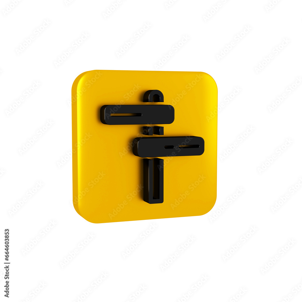 Poster black road traffic sign. signpost icon isolated on transparent background. pointer symbol. isolated 