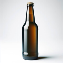 Bottle of lager beer without label isolated on white background. ai generative