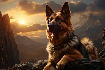 Fotobehang german shepherd dog generative ai ,  generative , ai ,  © aqsa