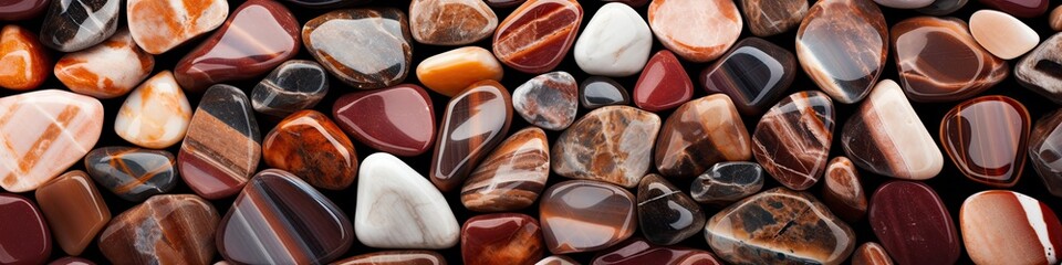 close up of a pile of colourful stones.