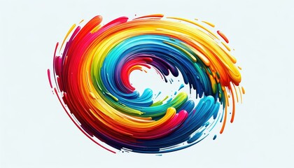 Abstract rainbow created with thick strokes of paint. The vibrant colors blend and overlap, giving the appearance of wet paint merging on a canvas.