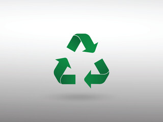 Obraz premium Green recycle or recycling arrows flat icon for apps and websites