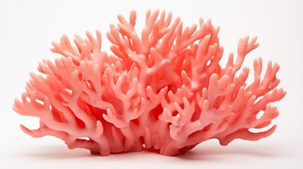 pink corals on white background.