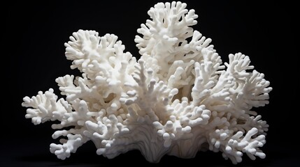 white corals on a black background.