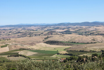 Naklejka premium The rural landscape near Pienza in Tuscany. Italy