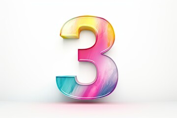 Fototapeta premium color number three. 3 years. birthday card.