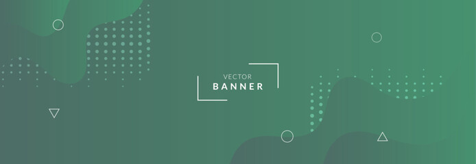 Abstract vector teal colored banner design template.
