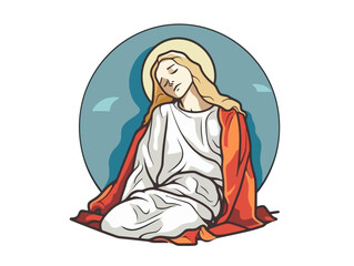 Doodle Lamentation, cartoon sticker, sketch, vector, Illustration, minimalistic