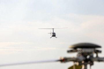 Helicopter hovering 