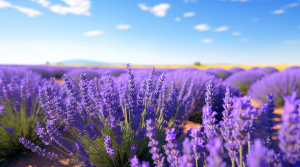 Obraz premium Rustic French Lavender Field in Full Bloom