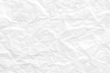 Crumpled white paper texture background.  Wrinkled paper surface abstract background. 