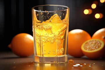 Glass of Orange Juice on Table