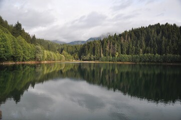 lake and mountains