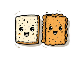 Doodle Matzah crumbs, cartoon sticker, sketch, vector, Illustration, minimalistic