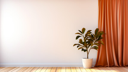 Potted plant sitting on top of wooden floor next to window.